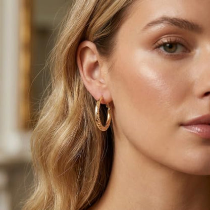 Sonateomber Gold Chunky Crystal Hoop Earrings for Women, Trendy Statement Sparkly CZ Rhinestone Thick Open Hoops Earings Hypoallergenic Wedding Prom Everyday Accessories Fashion Jewelry Gift - color: Gold Textured