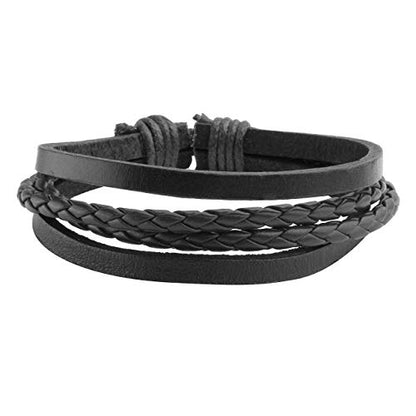 Leather Braided Bracelet Cuff Wrap Wristband for Men Women Adjustable - color: G:12pcs