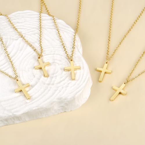 Zalcon Cross Necklace for Women, Gold Plated/Sterling Silver Plated Layered Choker Pendant Necklaces for Women Stack Jewelry for Women Trendy - style: Gold