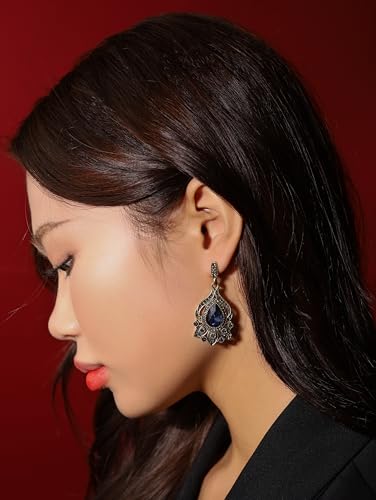 Christmas Halloween Red Heart Shaped Pattern Alloy Earrings, Gothic Antique Style Jewelry for Women - style: Earrings EARR.002