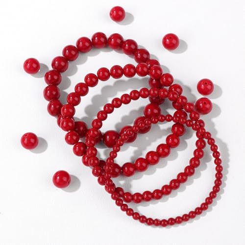 Vinswet 4pcs Beaded Bracelets for Women,Natural Healing Crystal Gemstones Bracelet,Anxiety Stress Relief Bracelet Handmade purple Jewelry Gifts for Women - color: Red agate