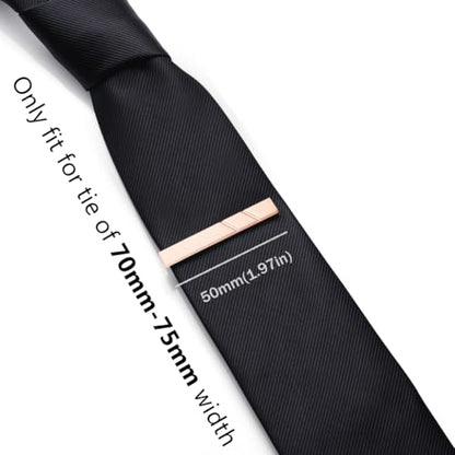 HONEY BEAR 1.97" 2.12" 2.36" Standard Tie Clip for Men Business Wedding | Classic Minimalist, Steel-Plated Copper Base, Gift-Boxed, Thickened, Rounded Corners, Easy to Slide On, No Snag or Wrinkle - style: Brushed Rose Gold 5cm