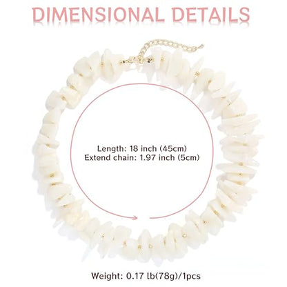Elegance 11 designs Chunky Heart Necklace for Women, Colorful Acrylic Beaded Statement Puff Heart Necklace, Cute Boho Y2K Choker Necklace for Gift Jewelry - color: White