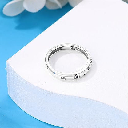 KUNSIR 925 Sterling Silver Rings Classic Cubic Zirconia Eternity Promise Statement Anniversary Wedding Bands Engagement Rings for Women Infinity Forever Love Ring Size 7-9 - style: Romantic snowflake Ring