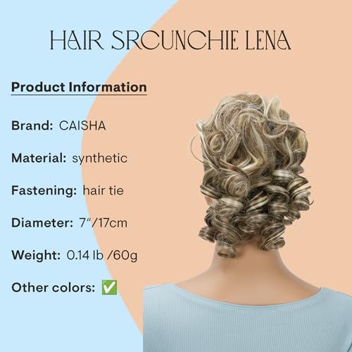 CAISHA Jumbo Hairpiece Scrunchy Updo Voluminous Curly Messy Bun Brown With Light Blonde Highlights G28L - color: brown with light blonde highlights #6H613 G28L
