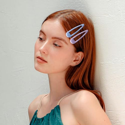 20 PCS Metal Snap Hair Clips Water Drop No Slip Barrettes for Women Bright Small Hair Clips For Thick And Thin Fine Hair,Yellow Blue Purple Pink,1.97 x 0.5 In. - color: Yellow Blue Purple Pink