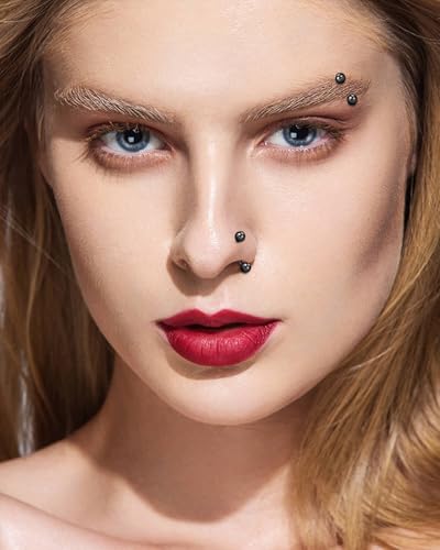 JELIEE 64pcs Eyebrow Piercing Jewelry Surgical Steel Rook Piercing Jewelry Curved Barbell Tiny Eyebrow Ring Vertical Labret Lip Jewelry Ear Rook Helix Conch Daith For Women Men 16g 6mm/8mm/10mm/12mm