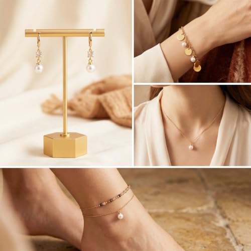 Amabro 100PCS 6mm Faux Pearl Charms for Jewelry Making, Imitation Pearl Pendant Beads with Jump Rings for DIY Bracelets Necklace Earrings Keychain Wedding Crafts