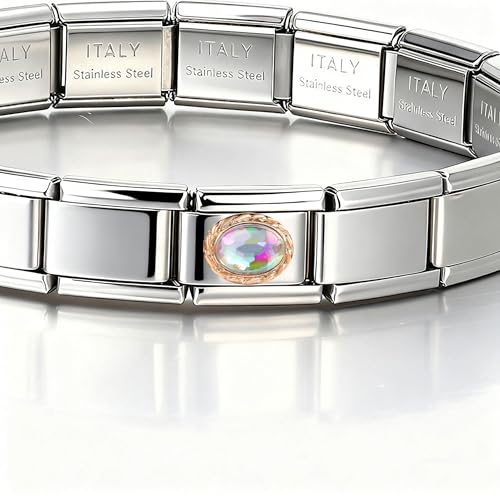 Birthstone Charms for Italian Charm Bracelet, 9mm, Birthday Gift - color: Eternal Chroma Charm