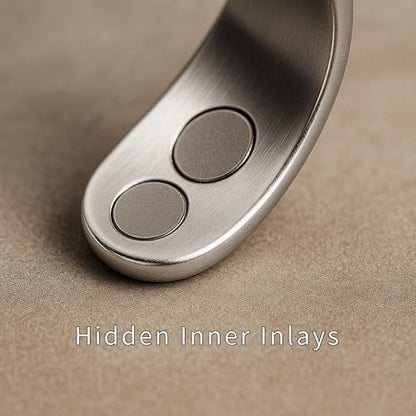 Magnetic Open Ring – Wellness‑Inspired Adjustable Band Ring, Polished Minimalist Jewelry for Men & Women, Everyday Balance, Compact Gift Box - color: Silver
