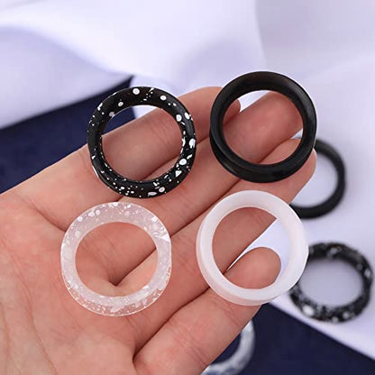 OUFER 8PCS Silicone Ear Gauges Flexible Ear Tunnels Plugs Stretchers Expander Double Flared Flesh Ear Piercing Jewelry for Women Men - color: 7/8"(22mm)