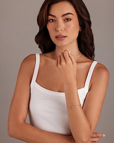 PAVOI 18K Gold Plated Open Eternity Ring | Cubic Zirconia Stacking Bands for Women | Dainty Stackable Rings for Women - color: Yellow Gold