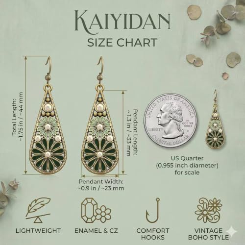 Boho Turquoise Dangle Earrings For Women Trendy,Western Blue Gemstone Drop Earings,Vintage Gothic Ethnic Statement Beach Vacation Long Birthstone Earrings with Leaf Teardrop Turquoise Crystal Tassels,Fashion Jewelry Birthday Gift. - style: A32 Vintage flo
