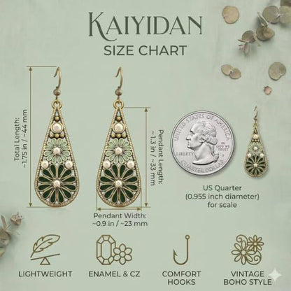 Boho Turquoise Dangle Earrings For Women Trendy,Western Blue Gemstone Drop Earings,Vintage Gothic Ethnic Statement Beach Vacation Long Birthstone Earrings with Leaf Teardrop Turquoise Crystal Tassels,Fashion Jewelry Birthday Gift. - style: A32 Vintage flo