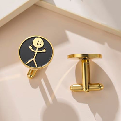 Dreamtimes Rock Skull Hand Cufflinks Halloween Shirt Cufflinks Figurine Sign Language Cuff Links Rock On Hand Gesture Stainless Steel Novelty Cuff Links for Men - style: Style 1-G
