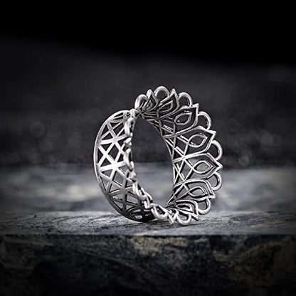 PUNKYOUTH 2PCS Ear Gauges Plugs Hollow Floral Single Flared Tunnels Fashion Expander Stretcher Piercings Brass Gauge Earrings 2g-1" - color: #1 Silver, size: 5/8"-16mm
