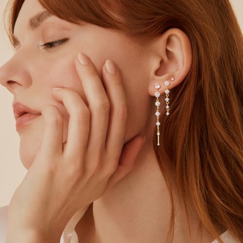 Ritach Dangle Earrings for Women 14k Gold Formal Fringe Long Dangle Tassel Earrings Chandelier Jewelry for Party Prom - style: NST-C