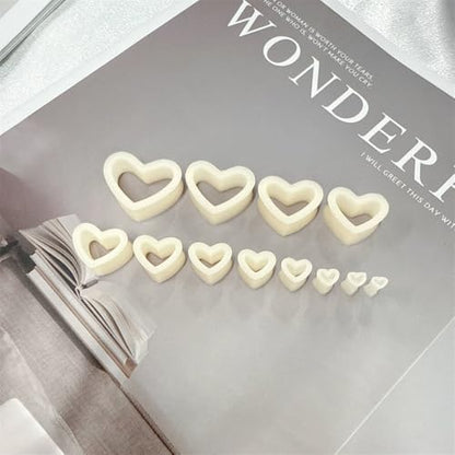 Heart Silicone Ear Tunnel Plugs Gauges Expanders Hollow Flexible Soft Tunnels Kit Stretcher Earrings Fashion Lobe Piercing Body Jewelry for Women Her 6 Pairs Set - color: Beige, size: 4mm-12mm