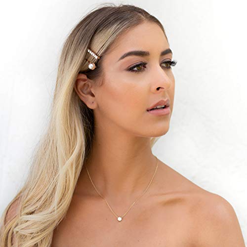 PAVOI 14K Gold Plated Dainty Cubic Zirconia Pendant Necklace for Women | Dot, Elephant, Butterfly, Pineapple, Lock, Knot, Palm Tree, Bow, Smiley Pendant | Layering Chain Necklaces - style: Dot