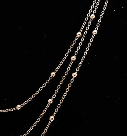 MOLOCH Layer Choker Long Chain Tassel Pendant Necklace Handmade Bead Station y Necklace Charm Chain Jewelry Necklace - color: gold