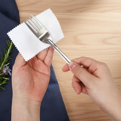 4 Pcs Horsehair Silver Cleaning Brush Set with Polishing Cloth and Polishing File, for Silverware Plateware Jewelry Cleaner