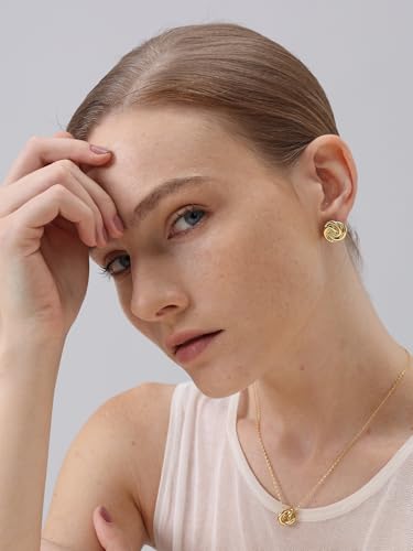 Green Crystal huggie gold hoop earrings for women Girls,14K Gold Plated with 925 Sterling Silver Post color Cubic Zirconia dainty cute Earrings| CZ Stud Earring - color: Knots Gold