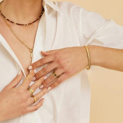 PERNNLA PEARL Dainty Gold Bar Bracelet for Women Simple Delicate Thin Cuff Bangle Hook Bracelet 18K Gold Plated Handmade Minimalist Jewelry - color: 26.Snake
