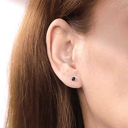 Boma Jewelry Sterling Silver Mini Circle Stud Earrings - color: Onyx