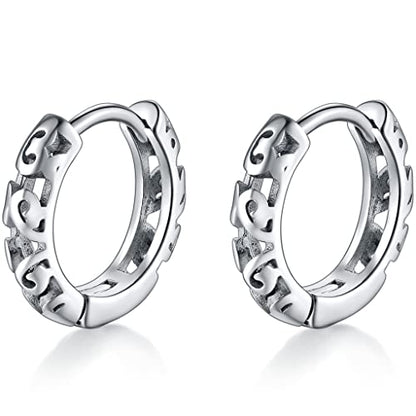 Stainless Steel Knotted Flower Floral Pattern Huggie Cuff Hoop Earrings