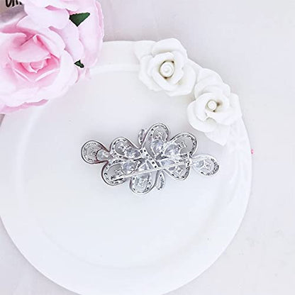 YOQUCOL Cubic Zirconia Crystal Rhinestone Wedding Brooch Pin for Women Brides Jewelry - color: A