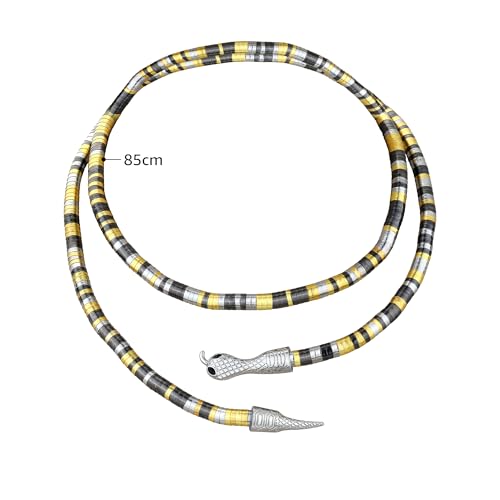 Bendable Snake Chain Necklace for Women Arm Cuff Flexible Twisty Multi-purpose DIY Bracelet and Punk Choker Trendy Medusa Snake Jewelry Gift - style: Silver