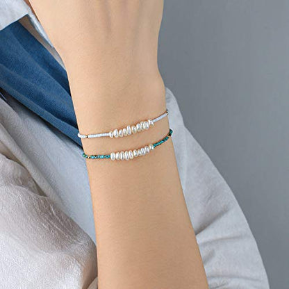 KELITCH Womens Pearl Bracelets Friendship Bracelet Handmade Miyuki Beads Charm Bracelet Holiday Gift - color: B4