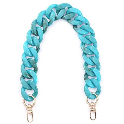AUMEY Handbag Chain Straps Acrylic Purse Chain Strap Fashionable Replacement Purse Clutches Handles for Purse Handbags DIY Crafts, 15.7 inch of Each (03-Lake blue) - color: 03-lake Blue