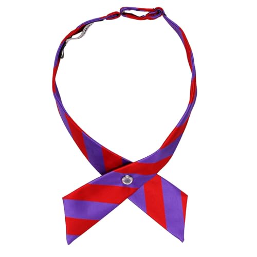 tiemart Crossover Tie - color: Red and Purple Striped