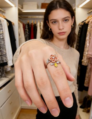 Anxiety Rings for Women – Adjustable Flower Spinner Ring, Daisy & Sunflower Fidget Ring, Gold Plated Calming Jewelry - style: Style 05