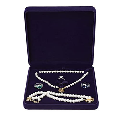 LETURE Velvet Jewelry Set Box, Velvet Gift Box for Bracelet Necklace Earring Ring (Blue) - color: Blue