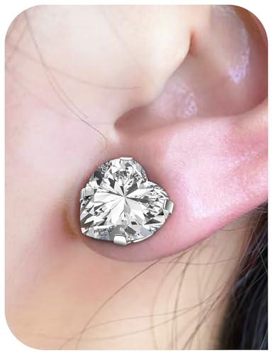 Astm F136 Titanium Heart CZ Ear Gauges Screw Fit Flesh Tunnels Plugs Gauges Earring Expander Stretcher Ear Tunnels For Ears 10G 8G 6G 4G 2G 0G 00G Plug Earrings Piercing Jewelry For Women Men - color: 00G Gauges