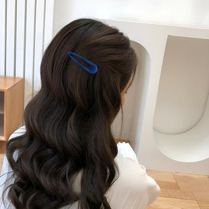 Small Hair Barrettes For Women No Slip Metal Snap Clips For Thin And Fine Hair,Matte Black Brown Blue Red Gray,20 PCS,1.97 x 0.5 Inch. - color: Matte Black Brown Blue Red Gray