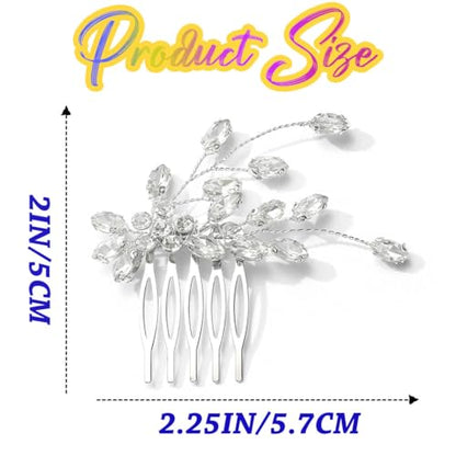 CASDRE Rhinestone Wedding Hair Comb Crystal Hair Accessories for Women (A Silver)