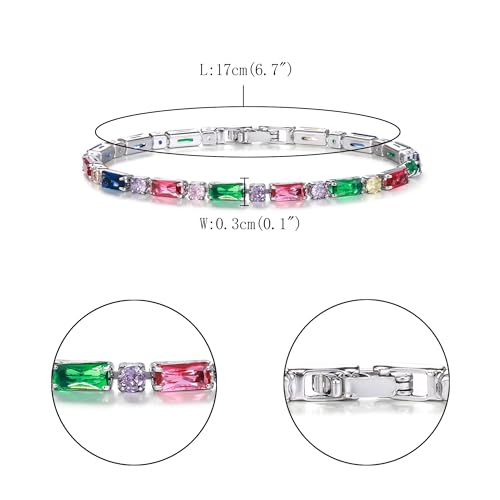 FANZE Gold Plated Cubic Zirconia Tennis Bracelets for Women Dainty Trendy Adjustable Bracelet Jewelry Gift for Ladies Wedding Mother Birthday Anniversary - style: Style 8B