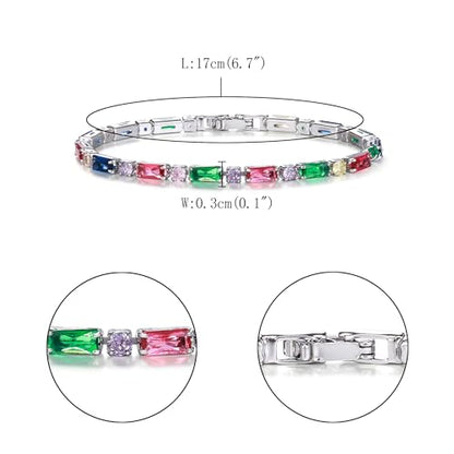 FANZE Gold Plated Cubic Zirconia Tennis Bracelets for Women Dainty Trendy Adjustable Bracelet Jewelry Gift for Ladies Wedding Mother Birthday Anniversary - style: Style 8B