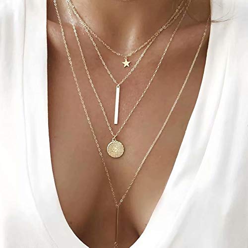 60 PCS Gold Jewelry Set with Multi-Layered Bracelet Necklace, Dangle Earrings, Stackable Ring For Women Valentine Anniversary Jewelry Pack Gifts For Her - color: C-12GOLD