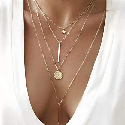 60 PCS Gold Jewelry Set with Multi-Layered Bracelet Necklace, Dangle Earrings, Stackable Ring For Women Valentine Anniversary Jewelry Pack Gifts For Her - color: C-12GOLD