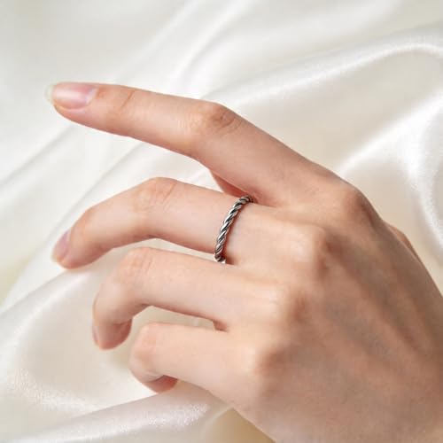 2mm 18Pcs No Tarnish Stainless Steel Thin Rings | PVD Gold Plated, Fadeless, Waterproof, High Polish, Hypoallergenic - color: Silver