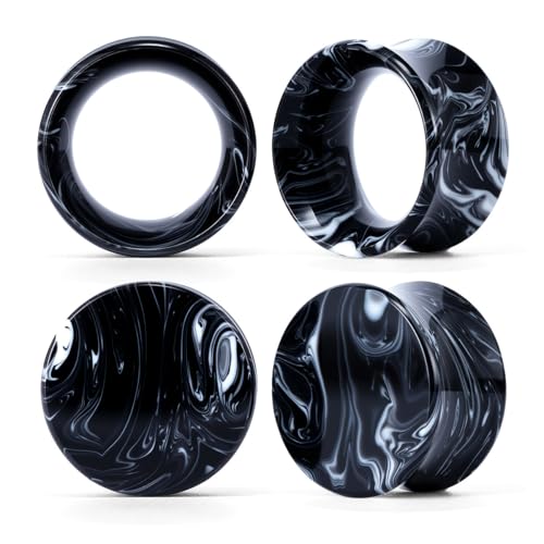 COOEAR 2 Pairs Matched Set Gauges for Ears Flesh Tunnels Kits Plugs Earrings Blue Acrylic Ear Expander Stretchers Piercing. - color: Y6633H, size: 0g(8mm)