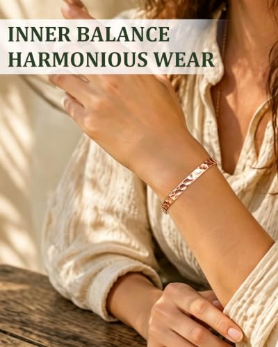 Pure Copper Bracelet – Copper Bracelet for Men & Women – 100% Solid, Raw & Uncoated Handmade Hammered Tibetan Cuff Bangle - color: MirrorSurface