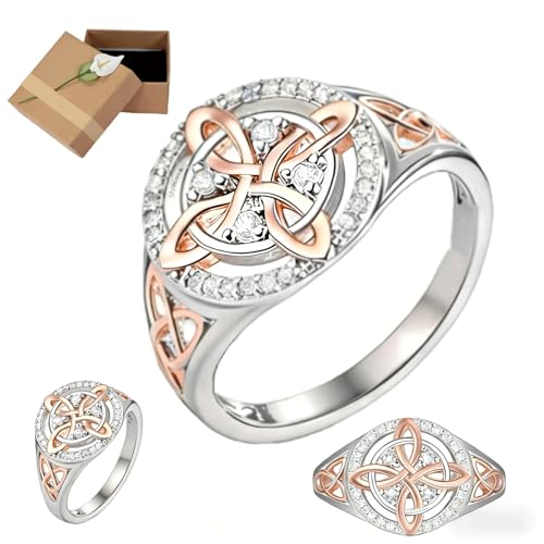 Witches Knot Ring Double Color Zircon Ring Minimalist Design Elegant All-Match Premium Sense Band Ring Jewelry