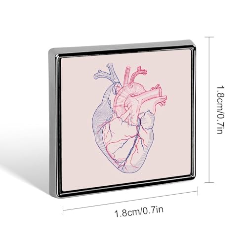 Minimal Linear Heart Unisex Brooches & Pins Square Lightweight Lapel Badge Jewelry for Clothing Shawl Hat