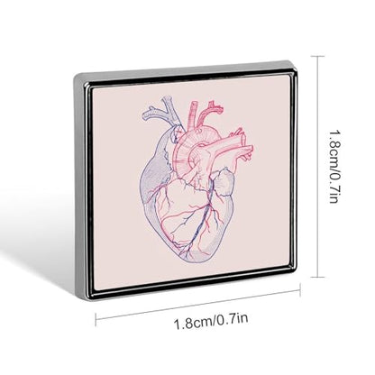 Minimal Linear Heart Unisex Brooches & Pins Square Lightweight Lapel Badge Jewelry for Clothing Shawl Hat