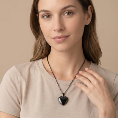 PHOCKSIN Personalized Locket Necklace for Women Photo Necklace with Customized Picture Birth Flower Birthstone Customizable Birthday Gifts - color: #20-Heart Black Birthflower